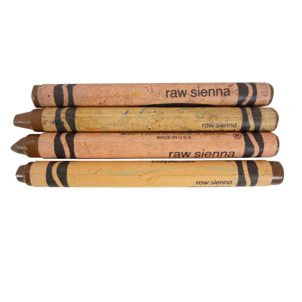 Crayola Raw Sienna Crayons 4 Count Brown Fair Vintage Binney & Smith USA Art